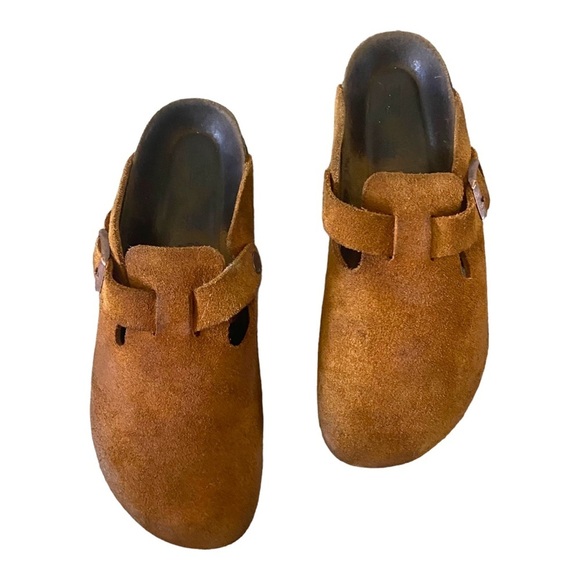 Birkenstock Boston Mink Suede Leather Clog Soft Bed Sz 39 narrow - Picture 1 of 8
